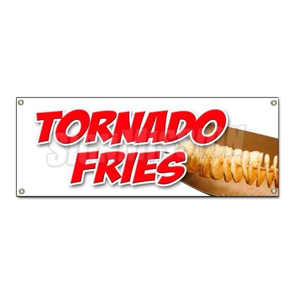 Tornado Fries Banner Heavy Duty 13 Oz Vinyl with Grommets Single Sided